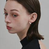 ciite' シーテ ピアス（両耳用） 【 金属アレルギー対応 】 ダブルパール デザインピアス サージカルステンレス (両耳用)