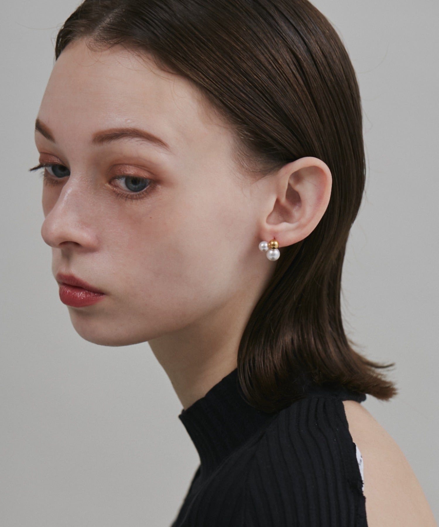 ciite' シーテ ピアス（両耳用） 【 金属アレルギー対応 】 ダブルパール デザインピアス サージカルステンレス (両耳用)