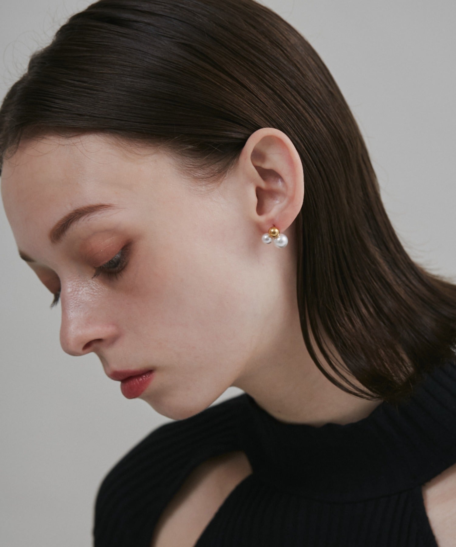 ciite' シーテ ピアス（両耳用） 【 金属アレルギー対応 】 ダブルパール デザインピアス サージカルステンレス (両耳用)