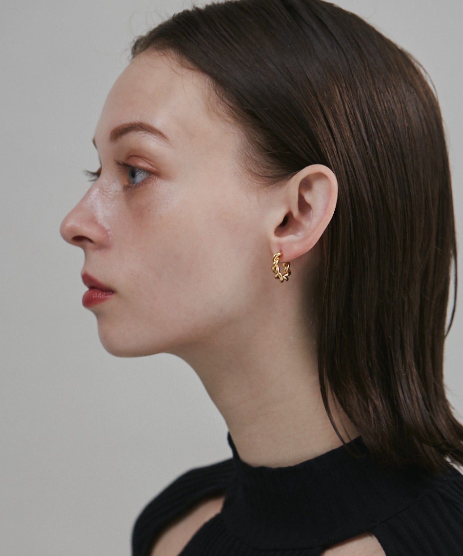 ciite' シーテ ピアス（両耳用） 【 金属アレルギー対応 】 ねじりフープピアス サージカルステンレス (両耳用)