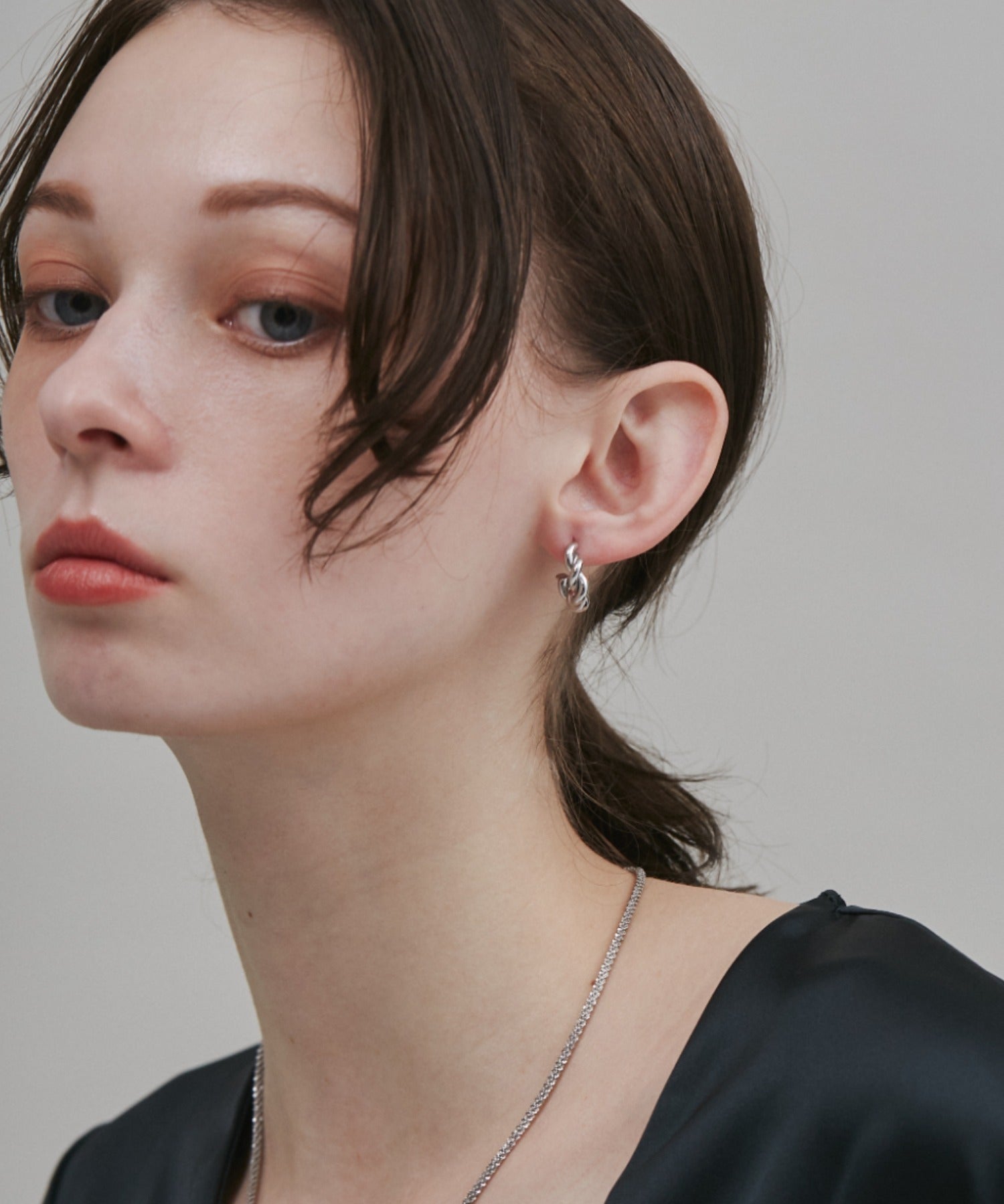 ciite' シーテ ピアス（両耳用） 【 金属アレルギー対応 】 ねじりフープピアス サージカルステンレス (両耳用)