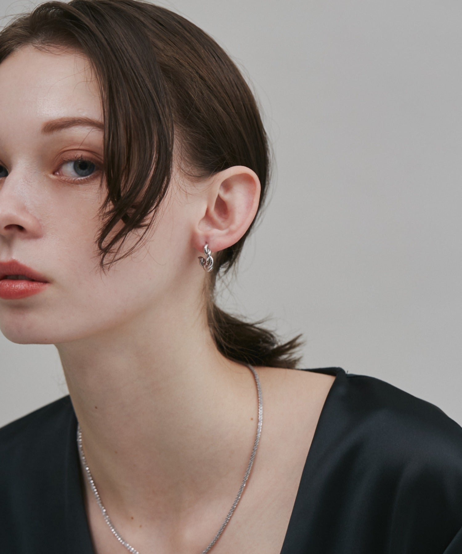 ciite' シーテ ピアス（両耳用） 【 金属アレルギー対応 】 ねじりフープピアス サージカルステンレス (両耳用)