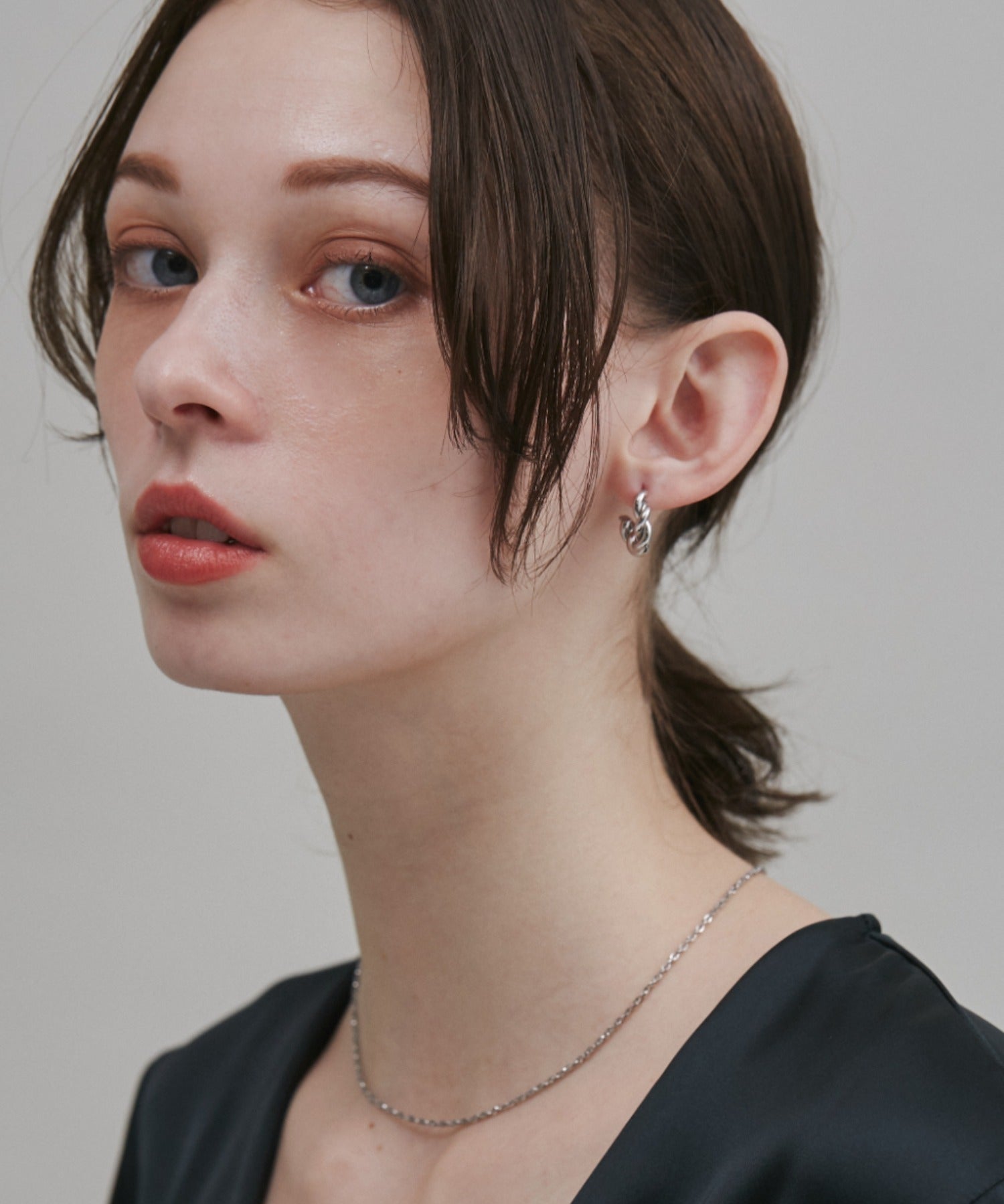 ciite' シーテ ピアス（両耳用） 【 金属アレルギー対応 】 ねじりフープピアス サージカルステンレス (両耳用)