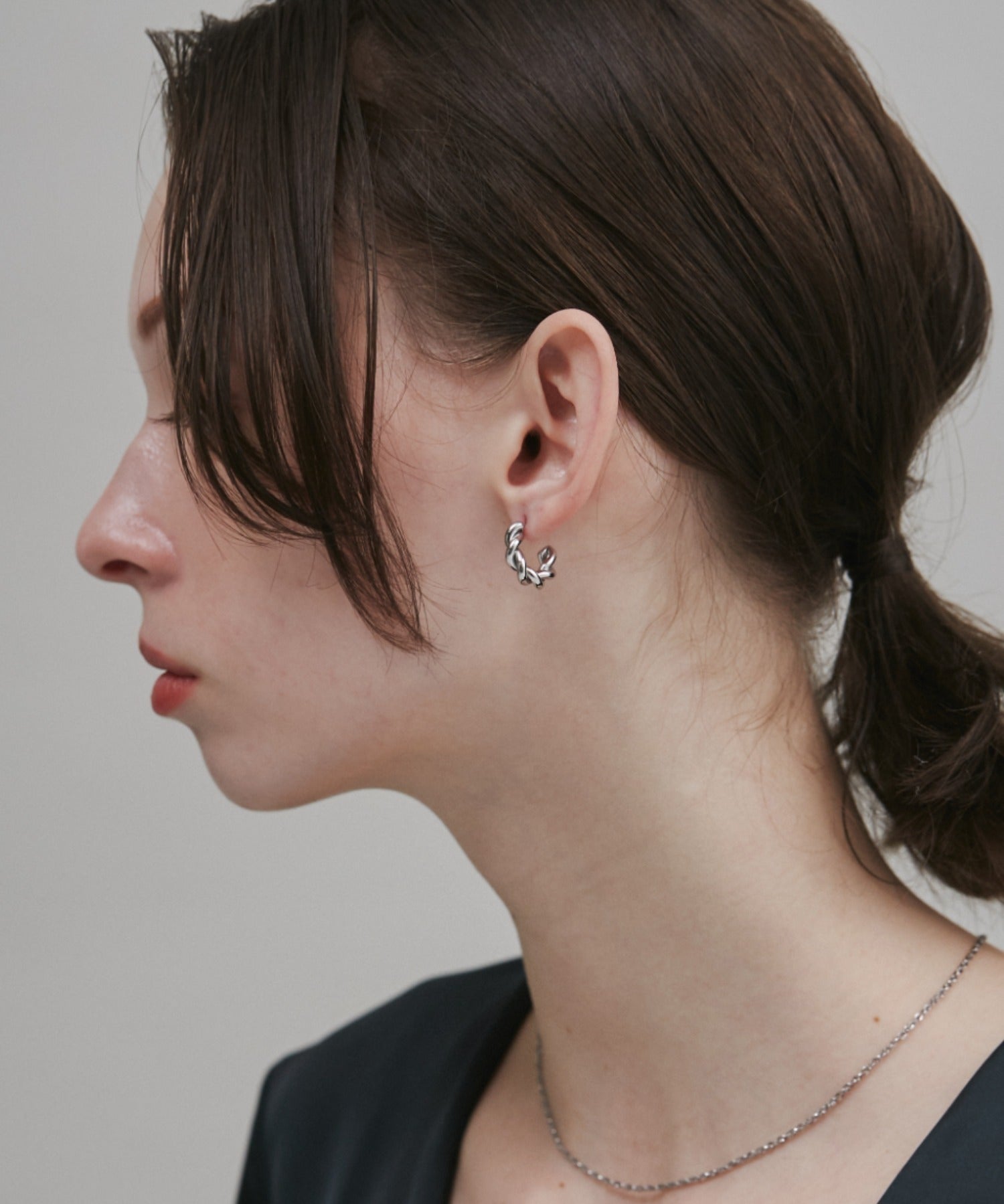 ciite' シーテ ピアス（両耳用） 【 金属アレルギー対応 】 ねじりフープピアス サージカルステンレス (両耳用)