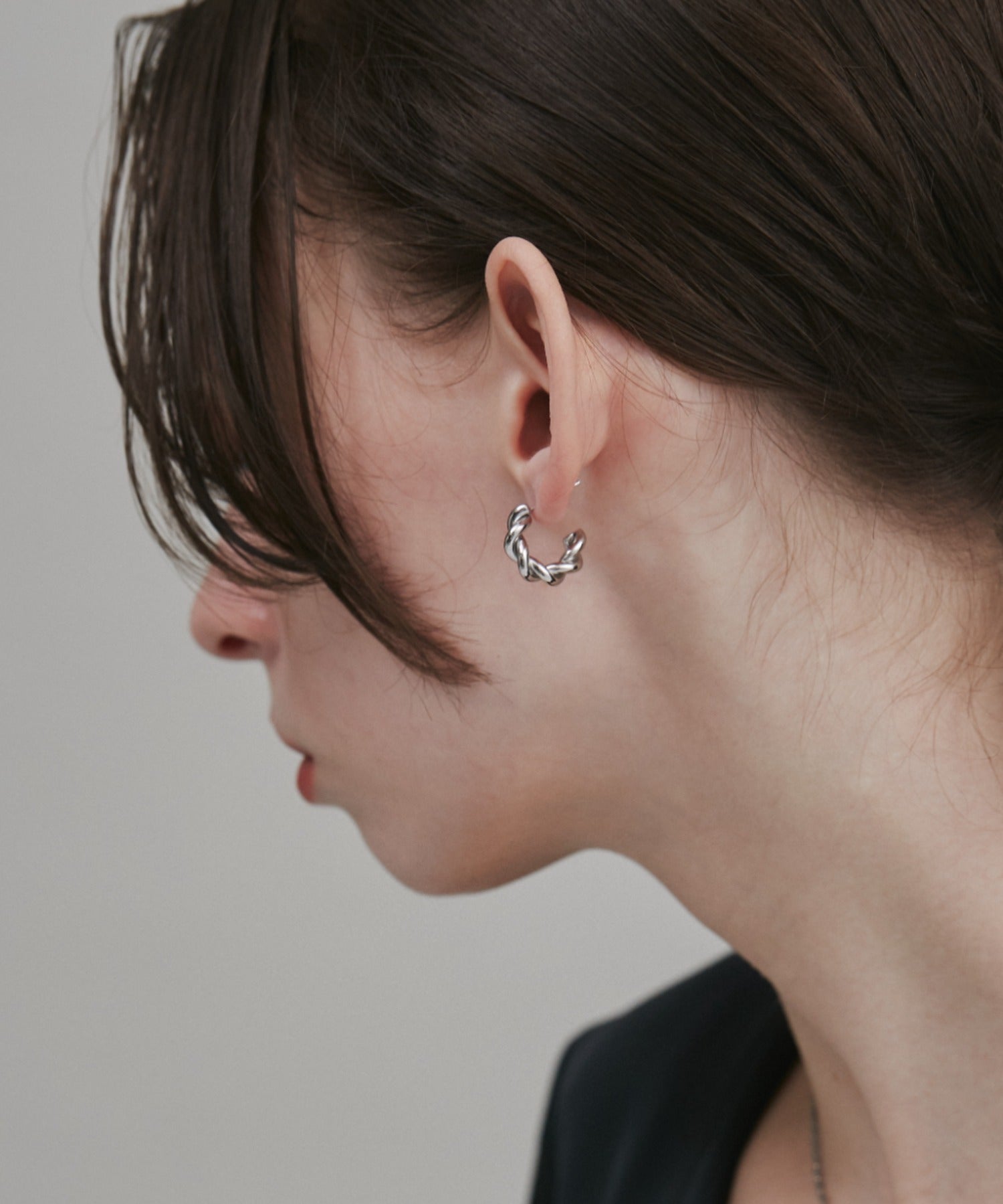 ciite' シーテ ピアス（両耳用） 【 金属アレルギー対応 】 ねじりフープピアス サージカルステンレス (両耳用)