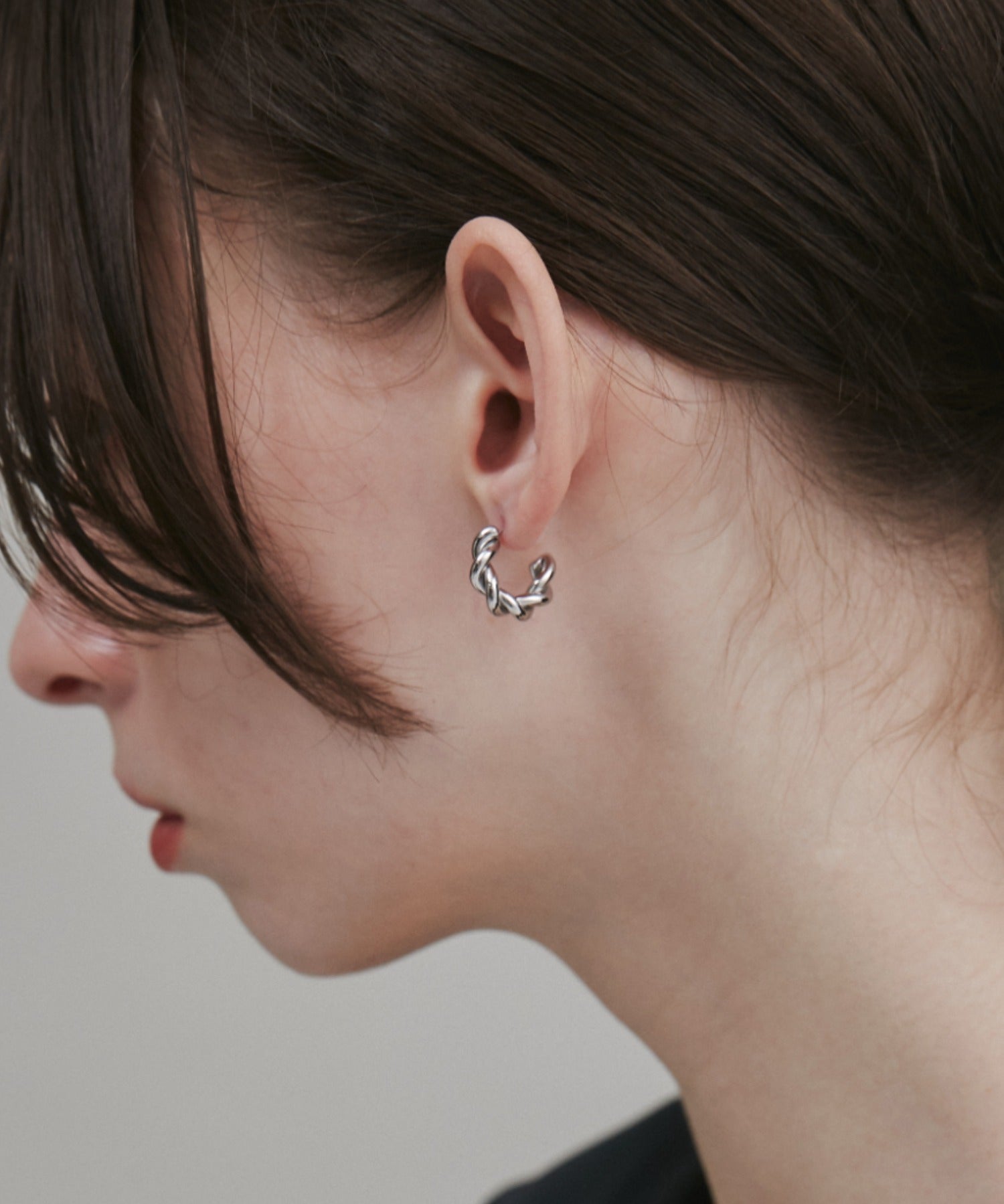 ciite' シーテ ピアス（両耳用） 【 金属アレルギー対応 】 ねじりフープピアス サージカルステンレス (両耳用)