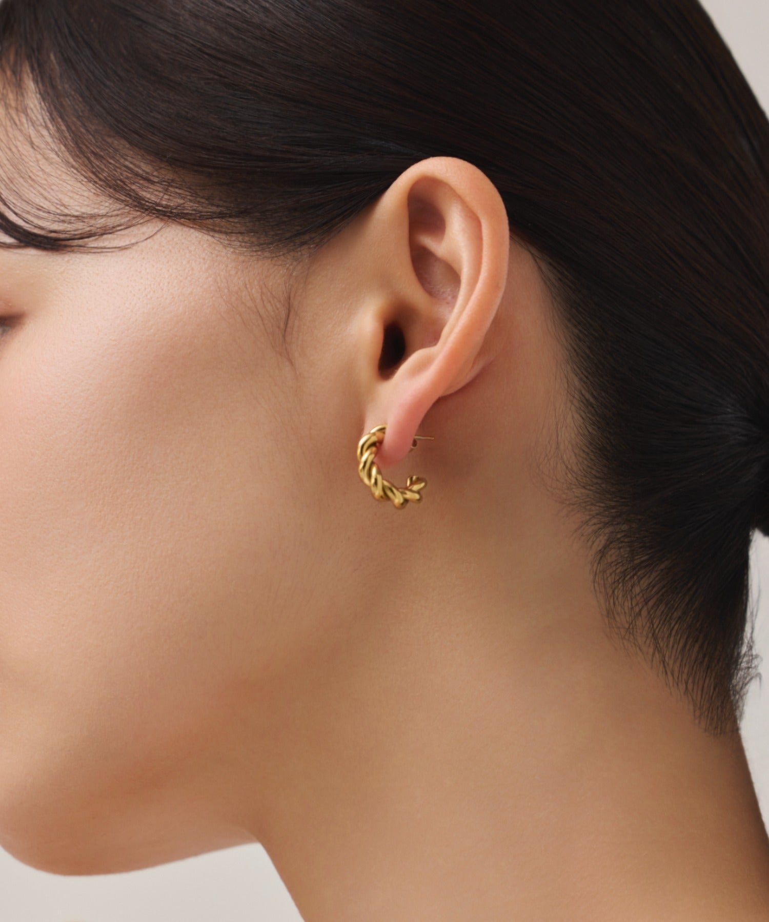 ciite' シーテ ピアス（両耳用） 【 金属アレルギー対応 】 ねじりフープピアス サージカルステンレス (両耳用)