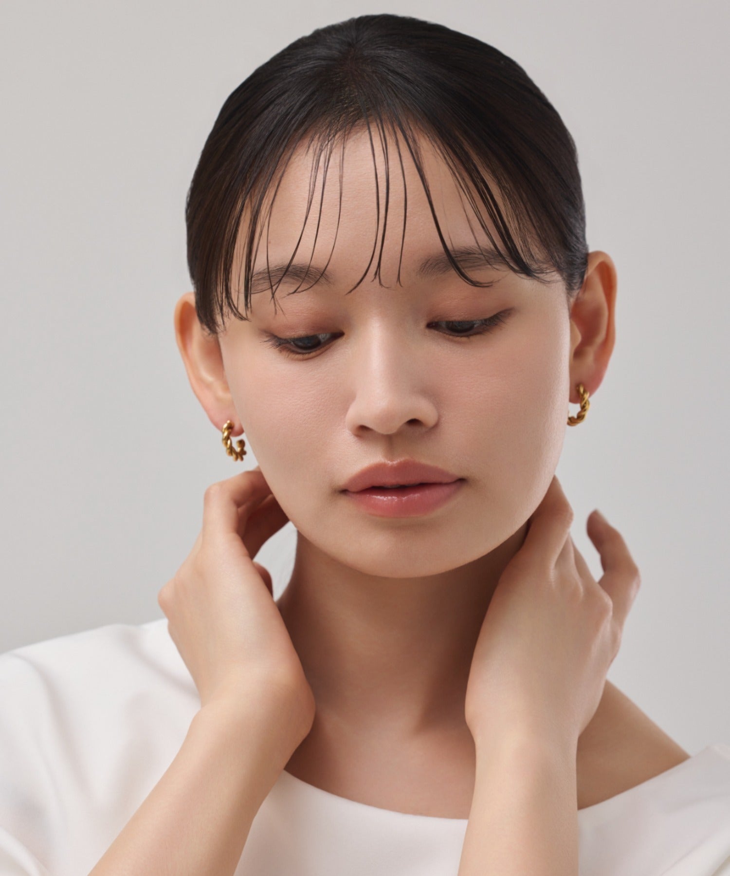 ciite' シーテ ピアス（両耳用） 【 金属アレルギー対応 】 ねじりフープピアス サージカルステンレス (両耳用)