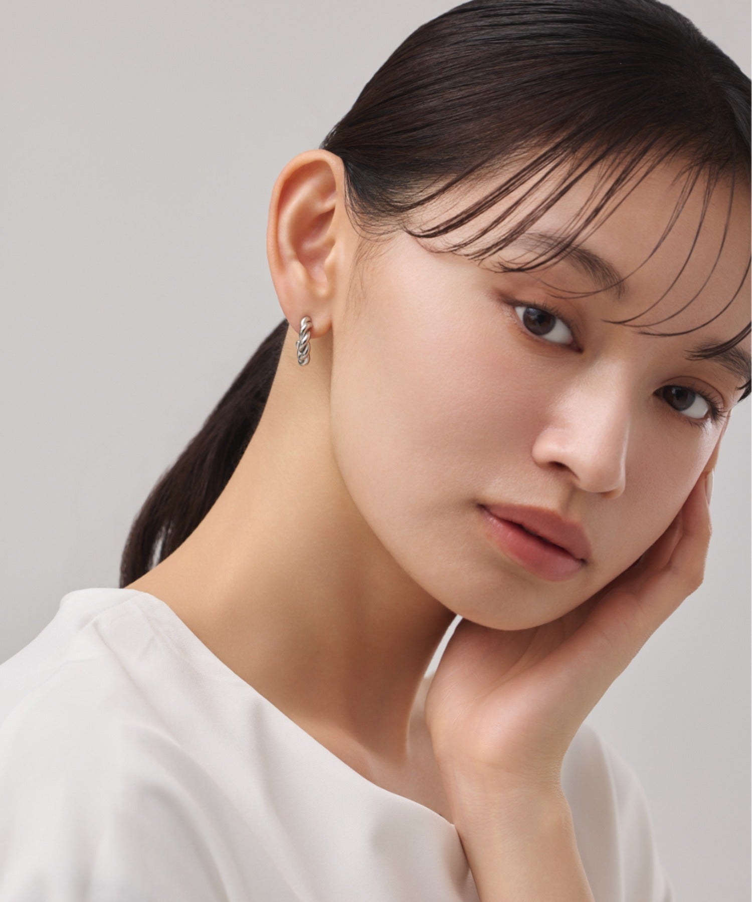 ciite' シーテ ピアス（両耳用） 【 金属アレルギー対応 】 ねじりフープピアス サージカルステンレス (両耳用)