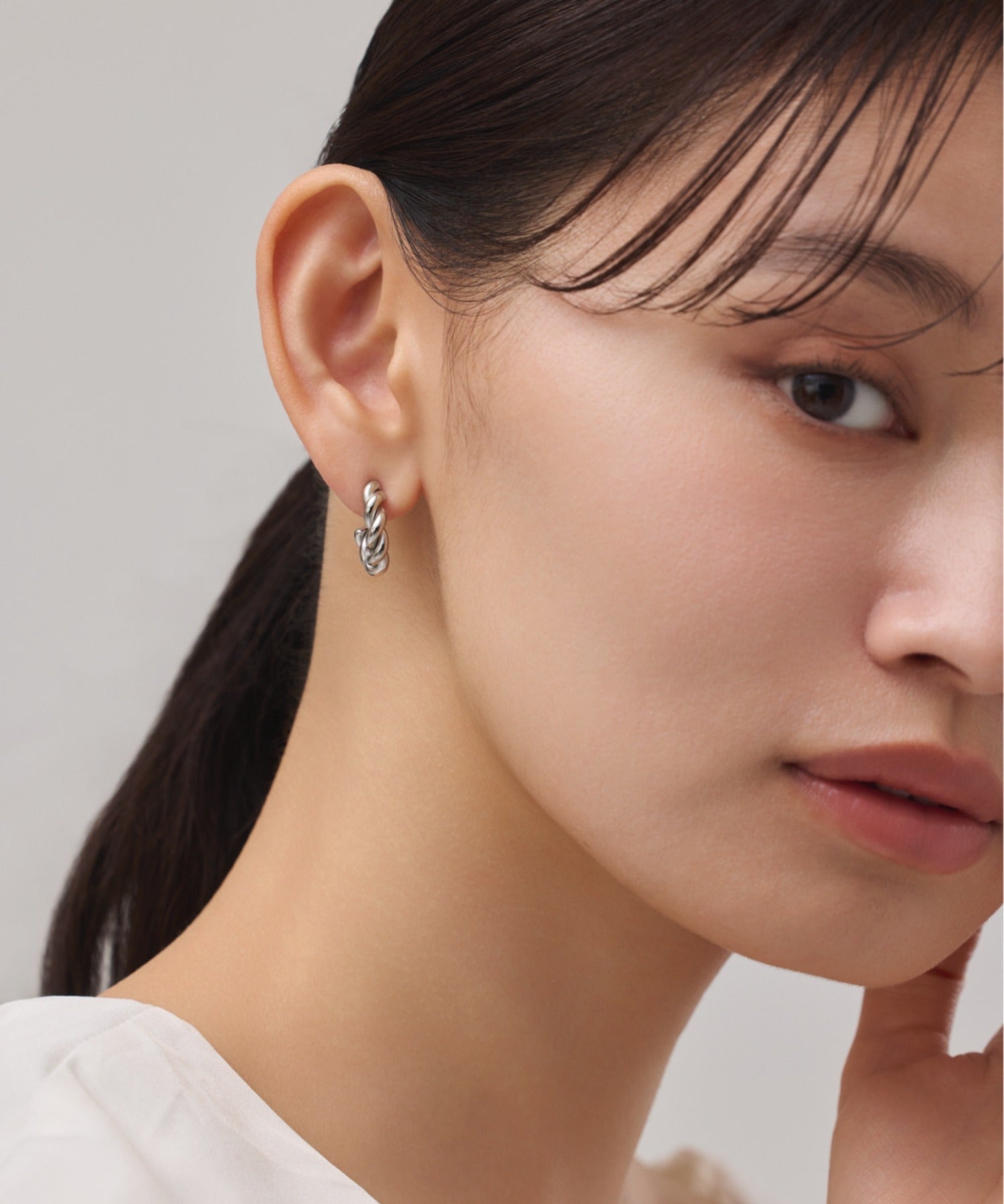 ciite' シーテ ピアス（両耳用） 【 金属アレルギー対応 】 ねじりフープピアス サージカルステンレス (両耳用)