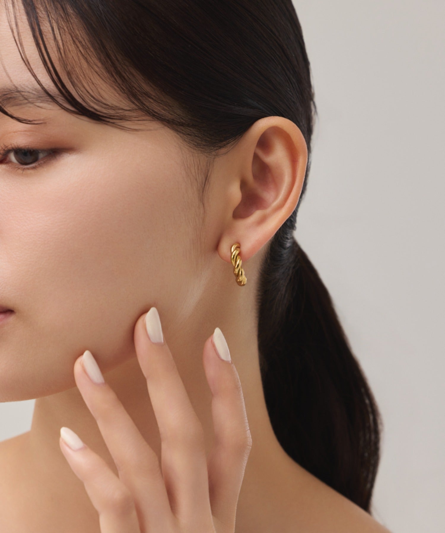 ciite' シーテ ピアス（両耳用） 【 金属アレルギー対応 】 ねじりフープピアス サージカルステンレス (両耳用)