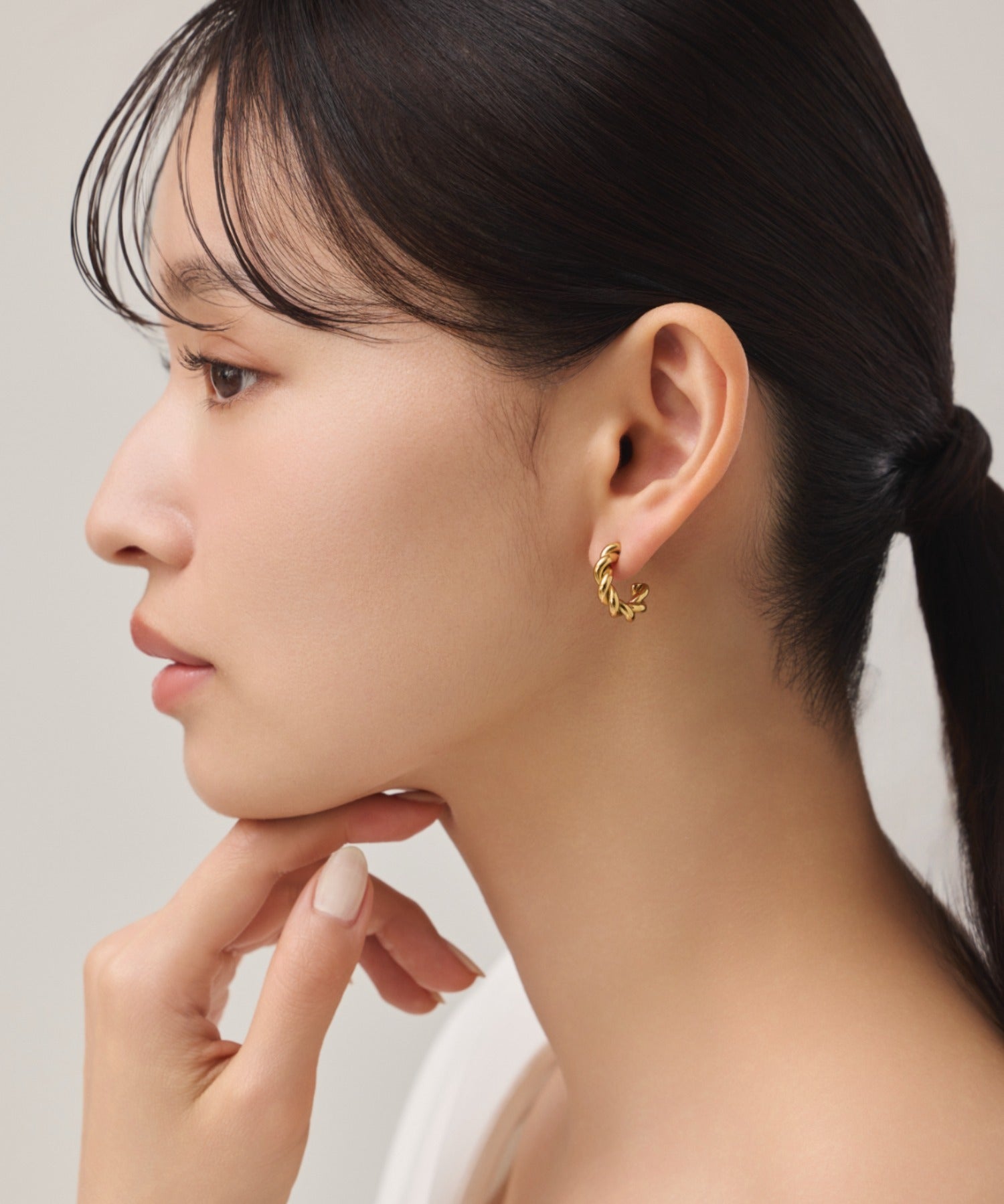 ciite' シーテ ピアス（両耳用） 【 金属アレルギー対応 】 ねじりフープピアス サージカルステンレス (両耳用)