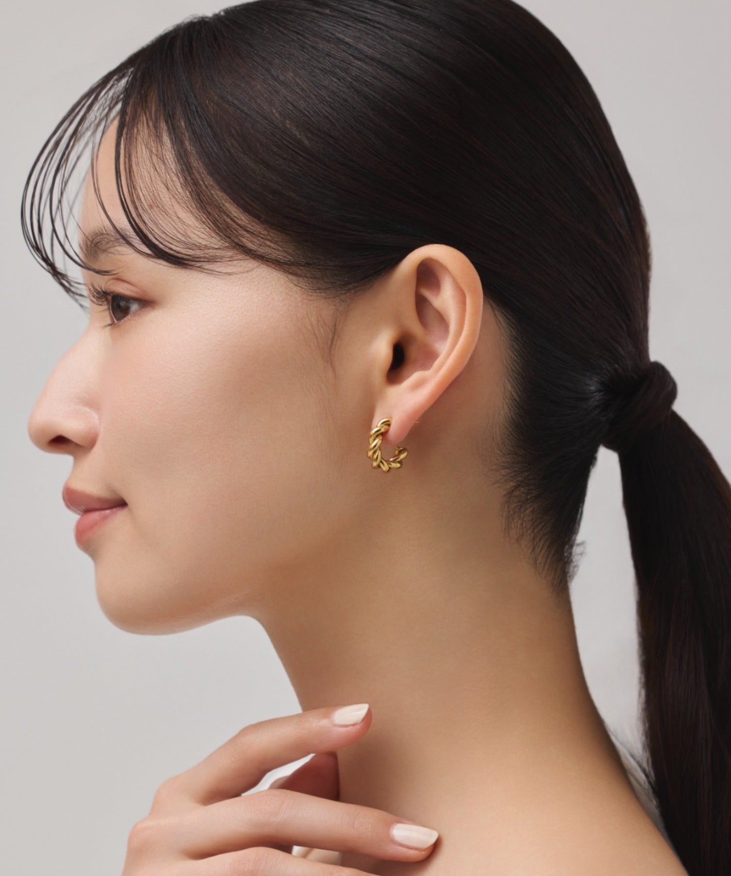 ciite' シーテ ピアス（両耳用） 【 金属アレルギー対応 】 ねじりフープピアス サージカルステンレス (両耳用)