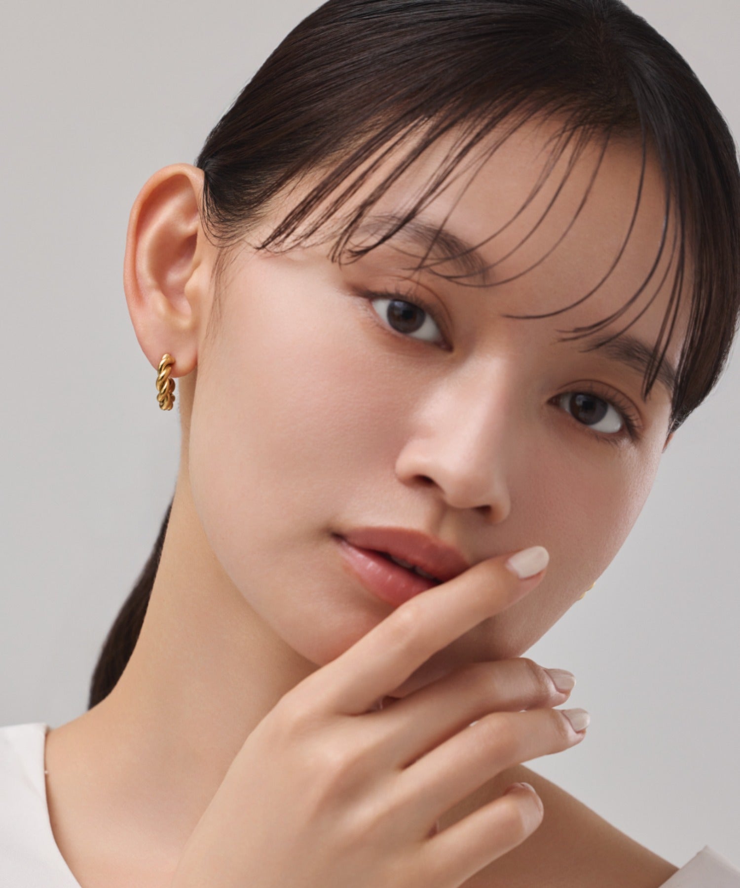 ciite' シーテ ピアス（両耳用） 【 金属アレルギー対応 】 ねじりフープピアス サージカルステンレス (両耳用)