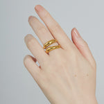 ciite' シーテ リング 【 金属アレルギー対応 】 ニュアンスダブルライン リング サージカルステンレス ゴールド