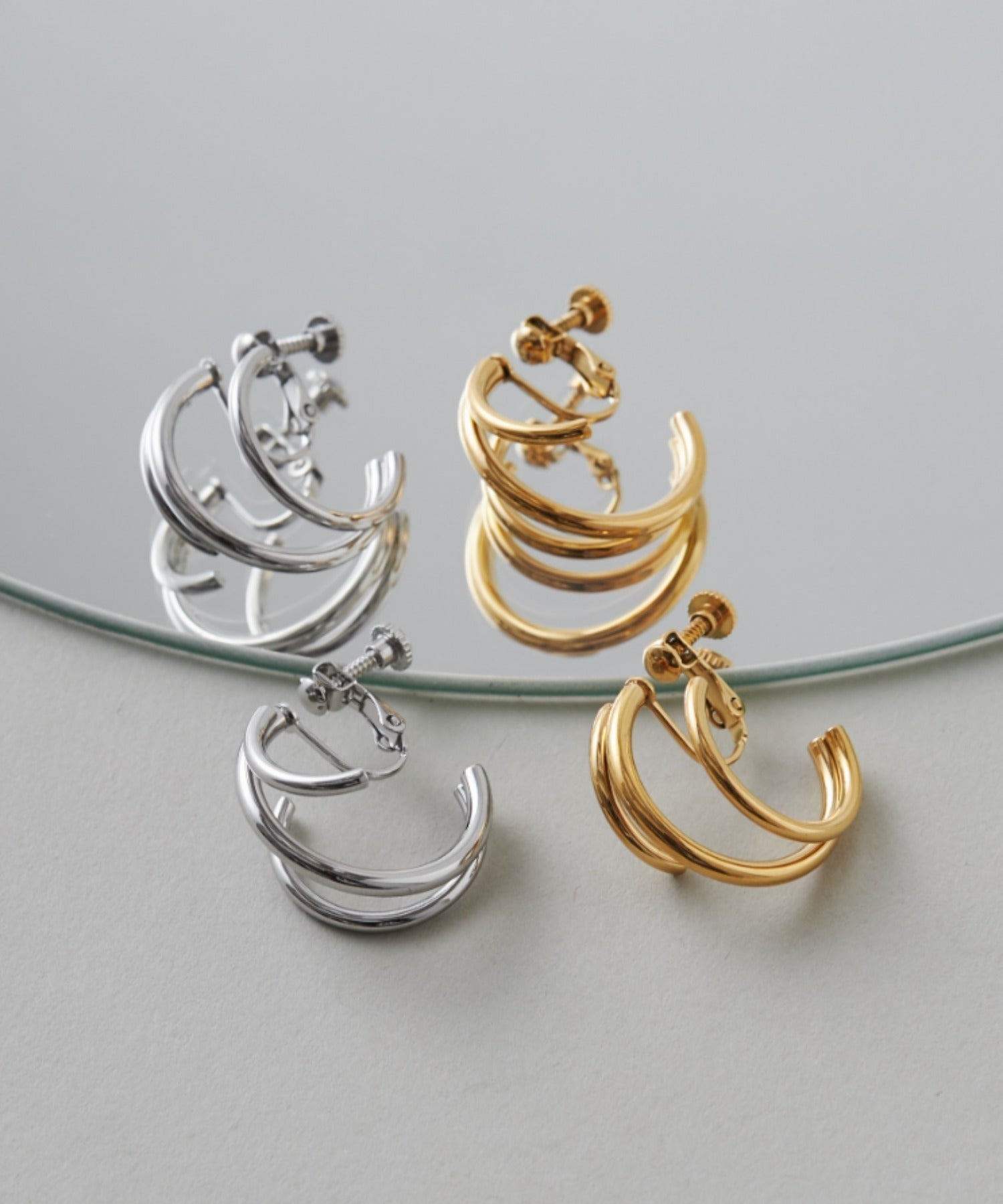 ciite' シーテ イヤリング 【 金属アレルギー対応 】 デザインフープイヤリング サージカルステンレス (両耳用)