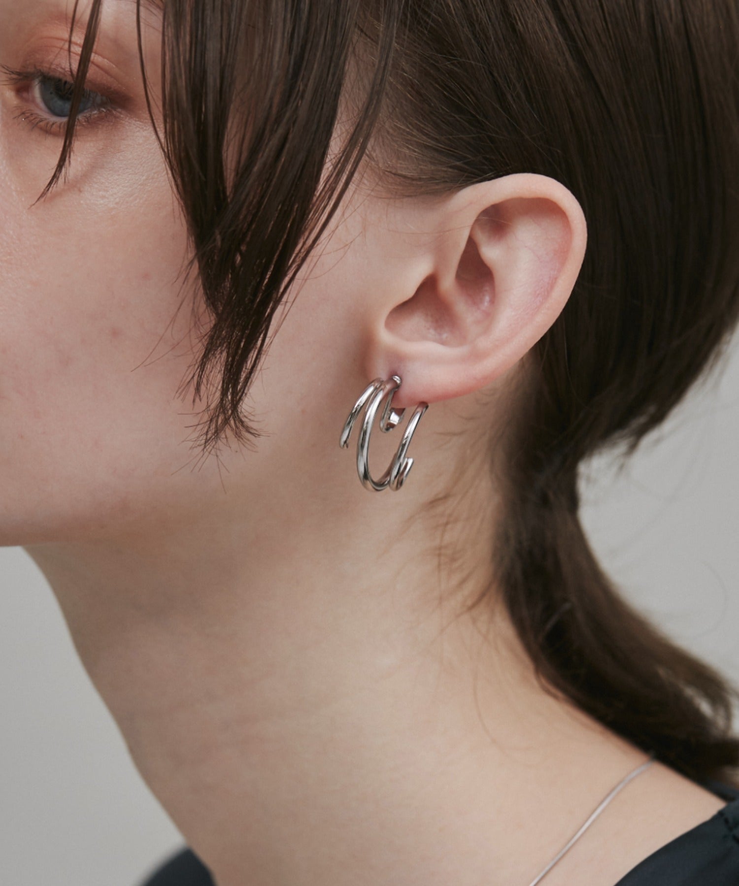 ciite' シーテ イヤリング 【 金属アレルギー対応 】 デザインフープイヤリング サージカルステンレス (両耳用)