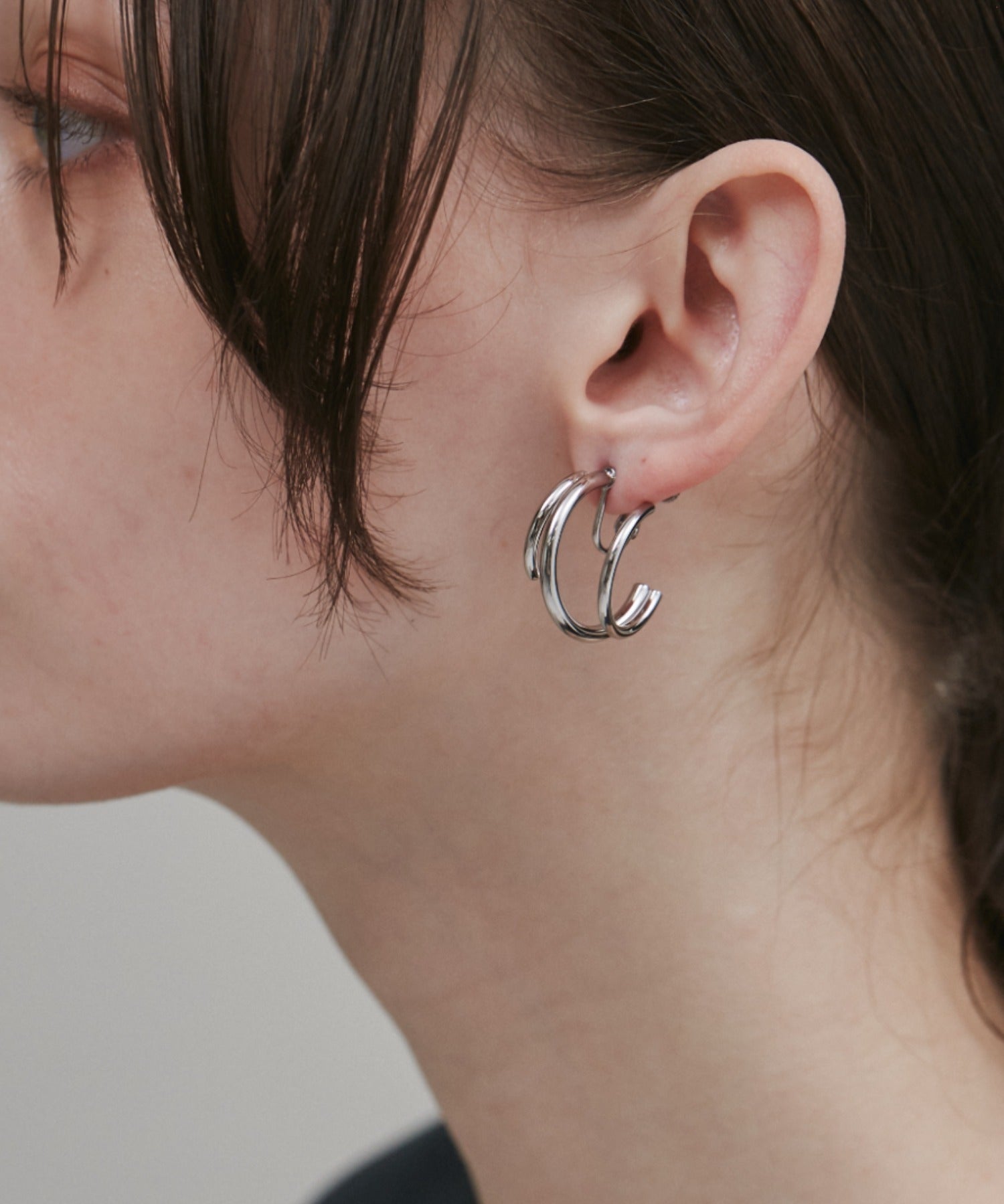 ciite' シーテ イヤリング 【 金属アレルギー対応 】 デザインフープイヤリング サージカルステンレス (両耳用)