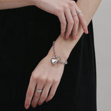 ciite' シーテ ブレスレット 【 金属アレルギー対応 】 ハートペンダント ブレスレット サージカルステンレス シルバー FREE