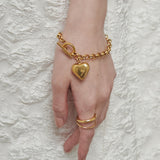 ciite' シーテ ブレスレット 【 金属アレルギー対応 】 ハートペンダント ブレスレット サージカルステンレス ゴールド FREE