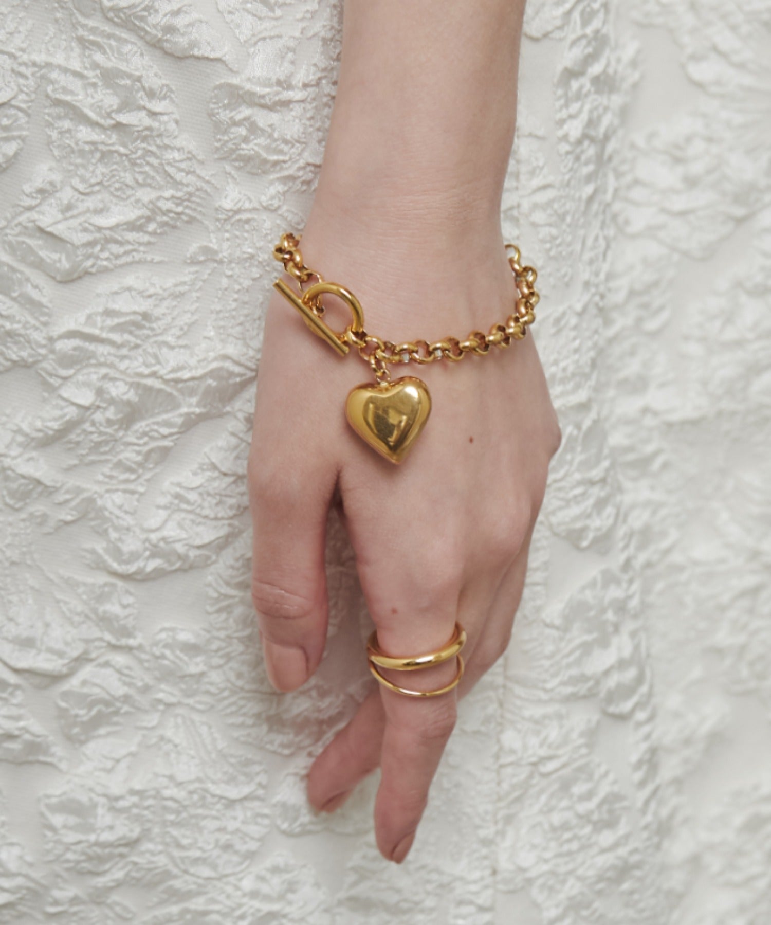 ciite' シーテ ブレスレット 【 金属アレルギー対応 】 ハートペンダント ブレスレット サージカルステンレス ゴールド FREE