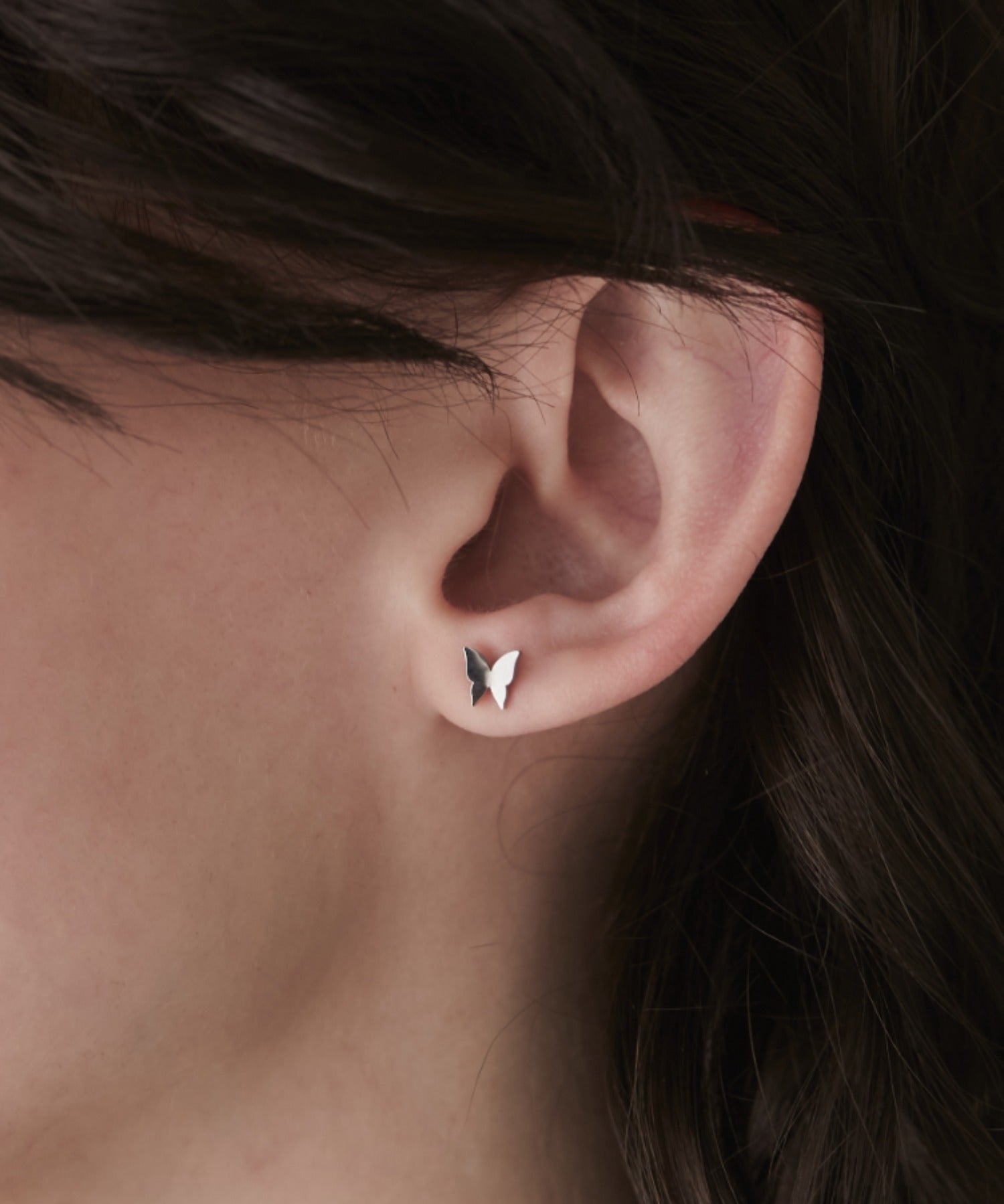 ciite' シーテ ピアス（両耳用） 【 金属アレルギー対応 】 ミニバタフライモチーフピアス サージカルステンレス (両耳用) シルバー FREE