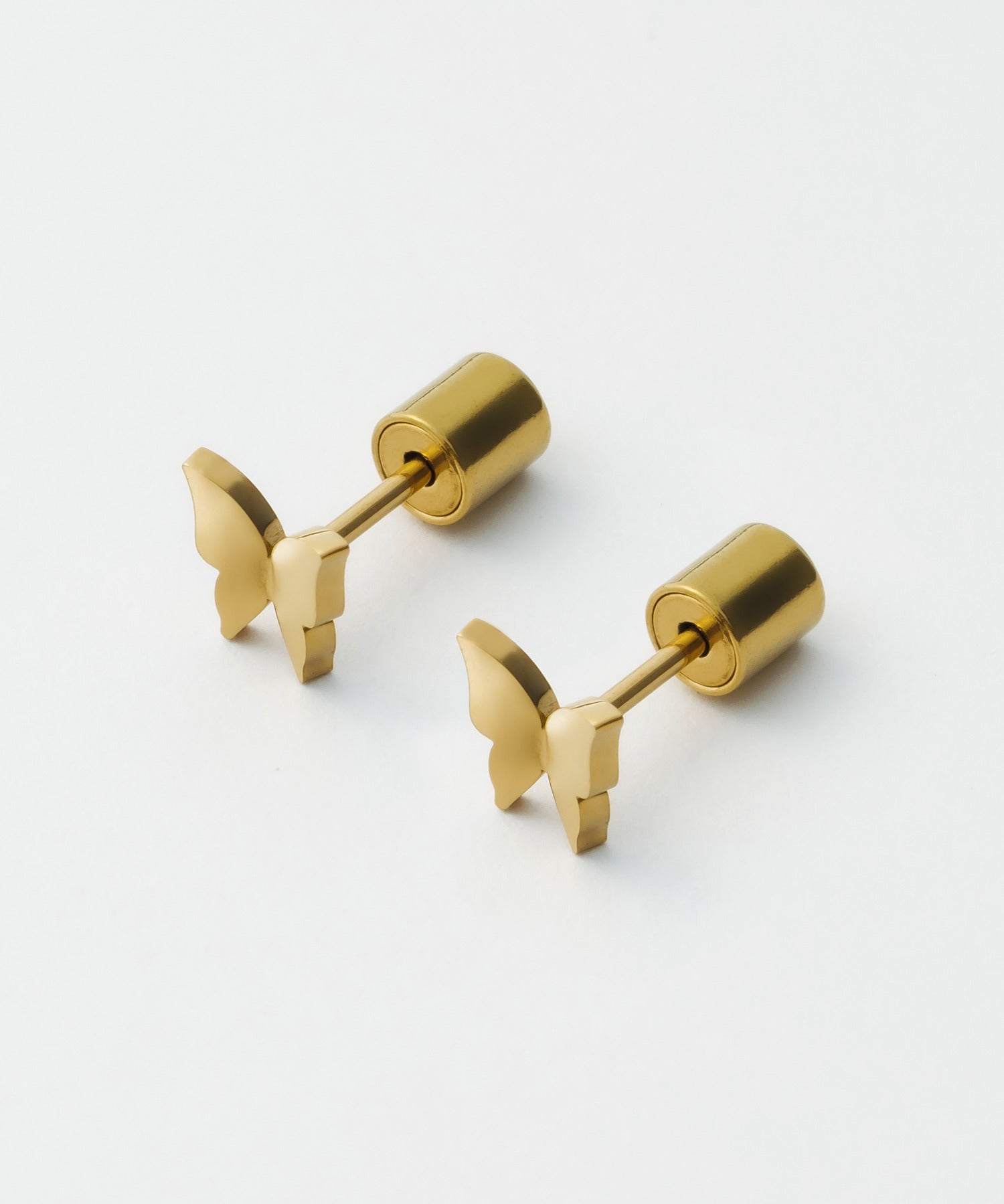 ciite' シーテ ピアス（両耳用） 【 金属アレルギー対応 】 ミニバタフライモチーフピアス サージカルステンレス (両耳用) ゴールド FREE