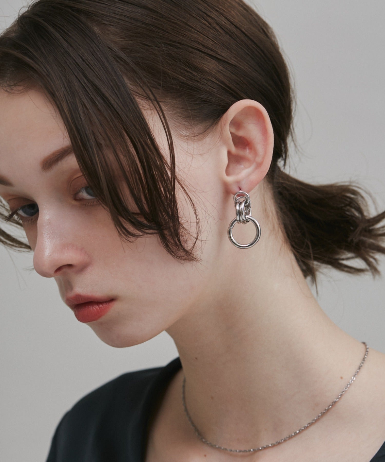 ciite' シーテ ピアス（両耳用） 【 金属アレルギー対応 】 モチーフサークルピアス サージカルステンレス (両耳用) シルバー FREE