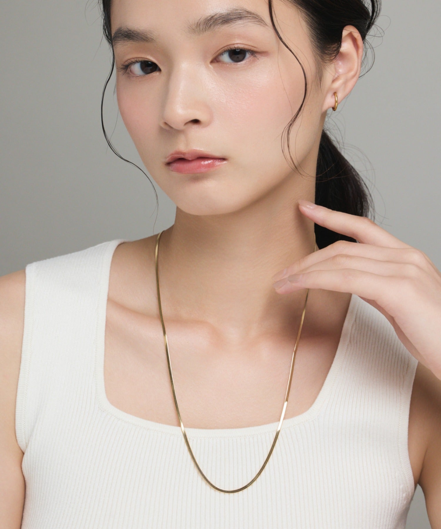 ciite' シーテ ネックレス 【 金属アレルギー対応 】 2mm スネークネックレス サージカルステンレス 56～61cm