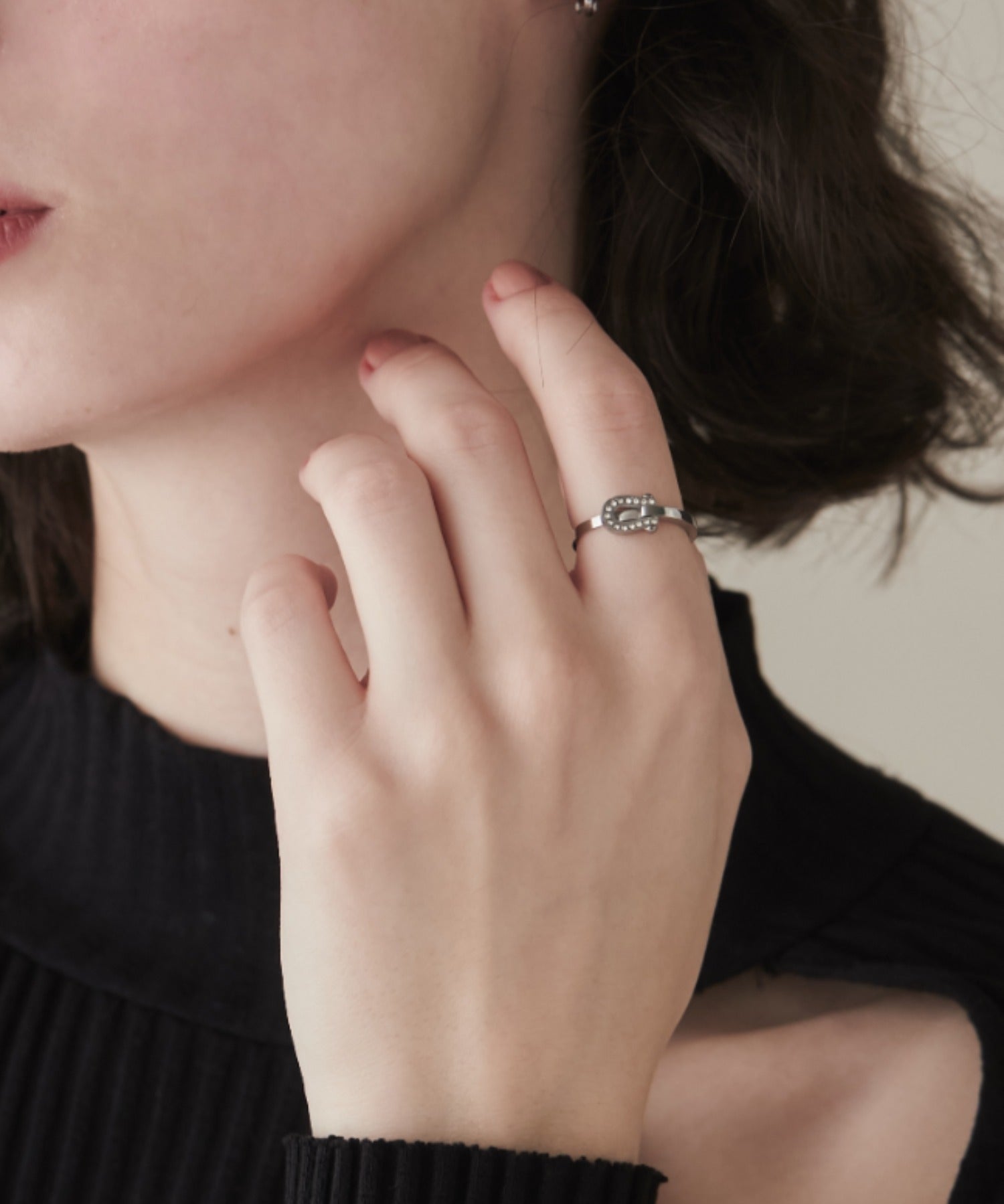 ciite' シーテ リング 【 金属アレルギー対応 】 ホースシュービジュー リング サージカルステンレス シルバー