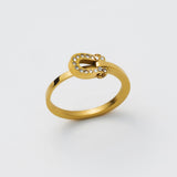 ciite' シーテ リング 【 金属アレルギー対応 】 ホースシュービジュー リング サージカルステンレス ゴールド