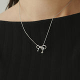 ciite' シーテ ネックレス 【 金属アレルギー対応 】 ミニリボンネックレス サージカルステンレス シルバー FREE