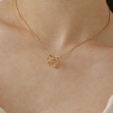 ciite' シーテ ネックレス 【 金属アレルギー対応 】 ミニリボンネックレス サージカルステンレス ゴールド FREE