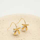 ciite' シーテ ピアス（両耳用） 【 金属アレルギー対応 】 リボンパールピアス サージカルステンレス (両耳用)