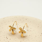 ciite' シーテ ピアス（両耳用） 【 金属アレルギー対応 】 リボンパールピアス サージカルステンレス (両耳用)