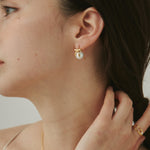 ciite' シーテ ピアス（両耳用） 【 金属アレルギー対応 】 リボンパールピアス サージカルステンレス (両耳用)