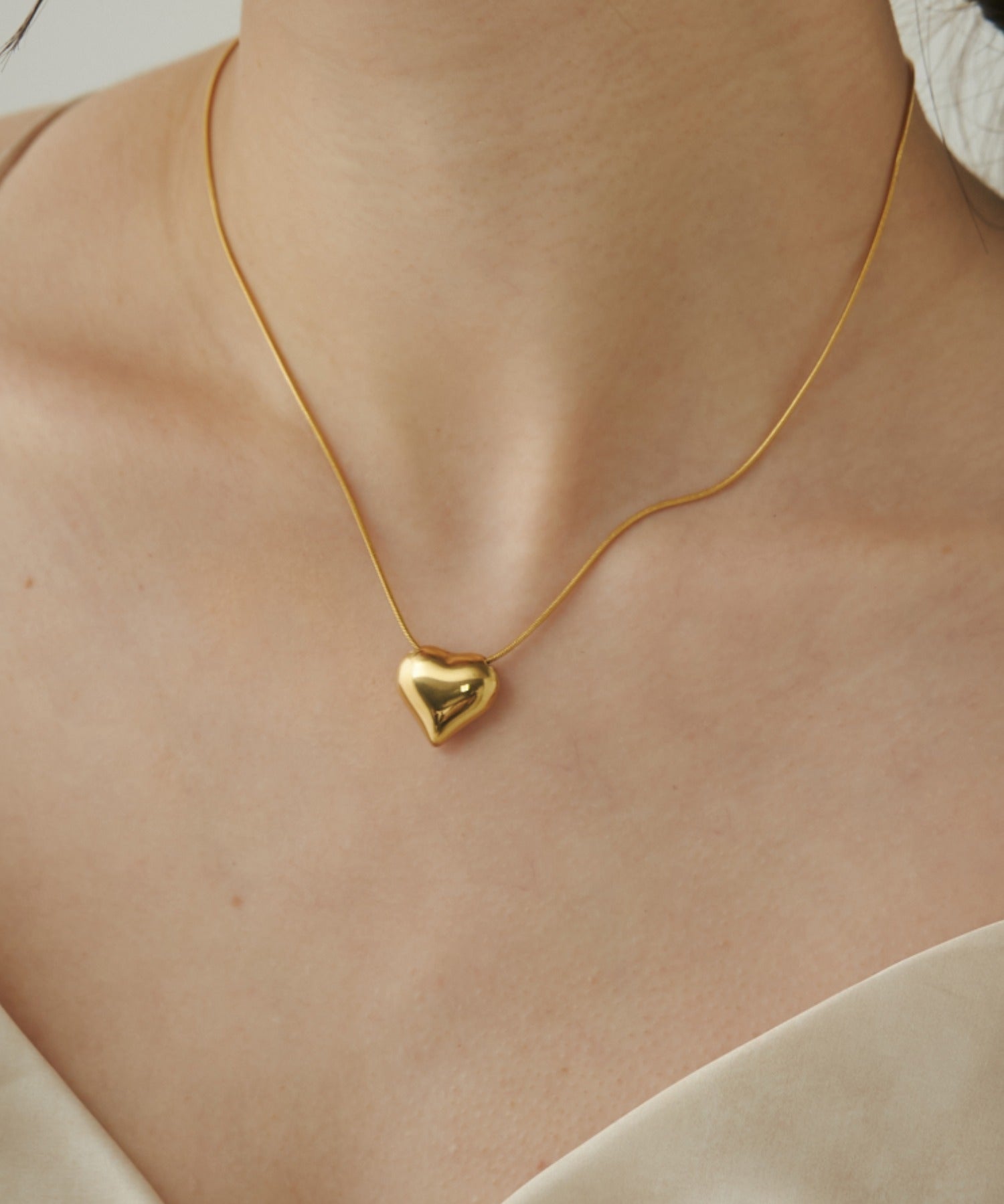 ciite' シーテ ネックレス 【 金属アレルギー対応 】 ハートネックレス サージカルステンレス ゴールド FREE