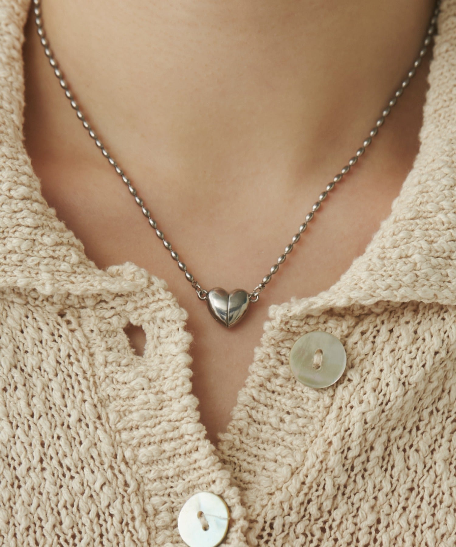 ciite' シーテ ネックレス 【 金属アレルギー対応 】 ミニハートネックレス サージカルステンレス シルバー FREE