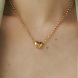 ciite' シーテ ネックレス 【 金属アレルギー対応 】 ミニハートネックレス サージカルステンレス ゴールド FREE