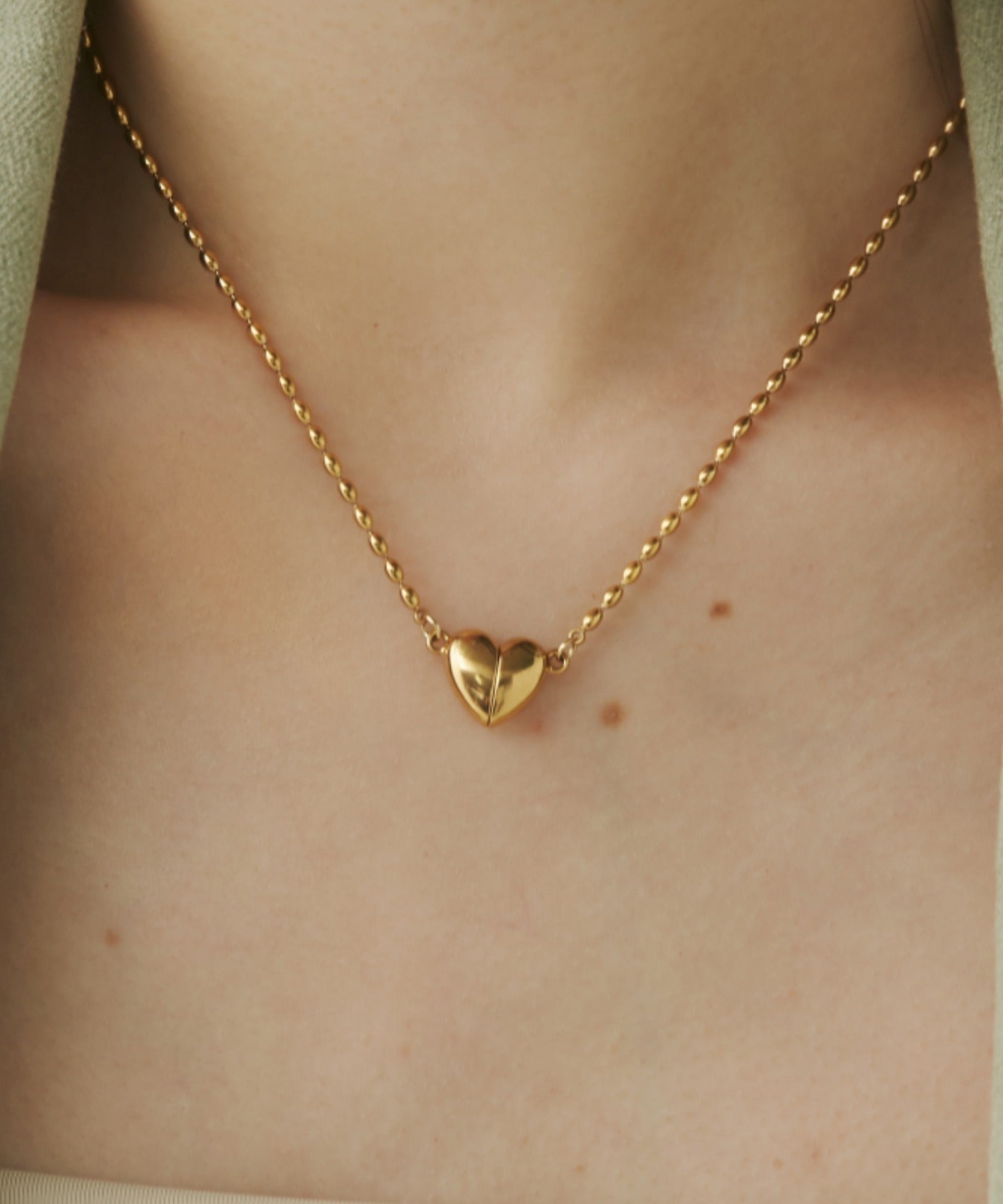 ciite' シーテ ネックレス 【 金属アレルギー対応 】 ミニハートネックレス サージカルステンレス ゴールド FREE