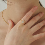 ciite' シーテ リング 【 金属アレルギー対応 】 2ラインビジューリング サージカルステンレス