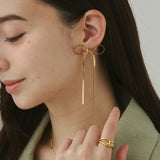 ciite' シーテ ピアス（両耳用） 【 金属アレルギー対応 】リボンピアス サージカルステンレス (両耳用) ゴールド FREE