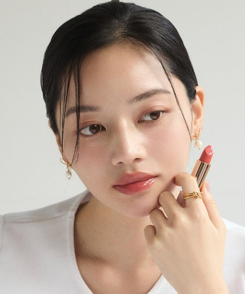 ciite' シーテ ピアス（両耳用） 【 金属アレルギー対応 】 リボンパールピアス サージカルステンレス (両耳用)