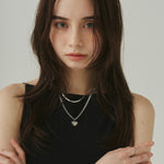 ciite' シーテ ネックレス 【 金属アレルギー対応 】 ハートネックレス & スネークチェーンネックレス 2セット サージカルステンレス