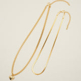 ciite' シーテ ネックレス 【 金属アレルギー対応 】 ハートネックレス & スネークチェーンネックレス 2セット サージカルステンレス