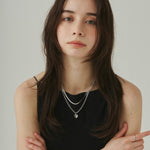 ciite' シーテ ネックレス 【 金属アレルギー対応 】 ハートネックレス & スネークチェーンネックレス 2セット サージカルステンレス