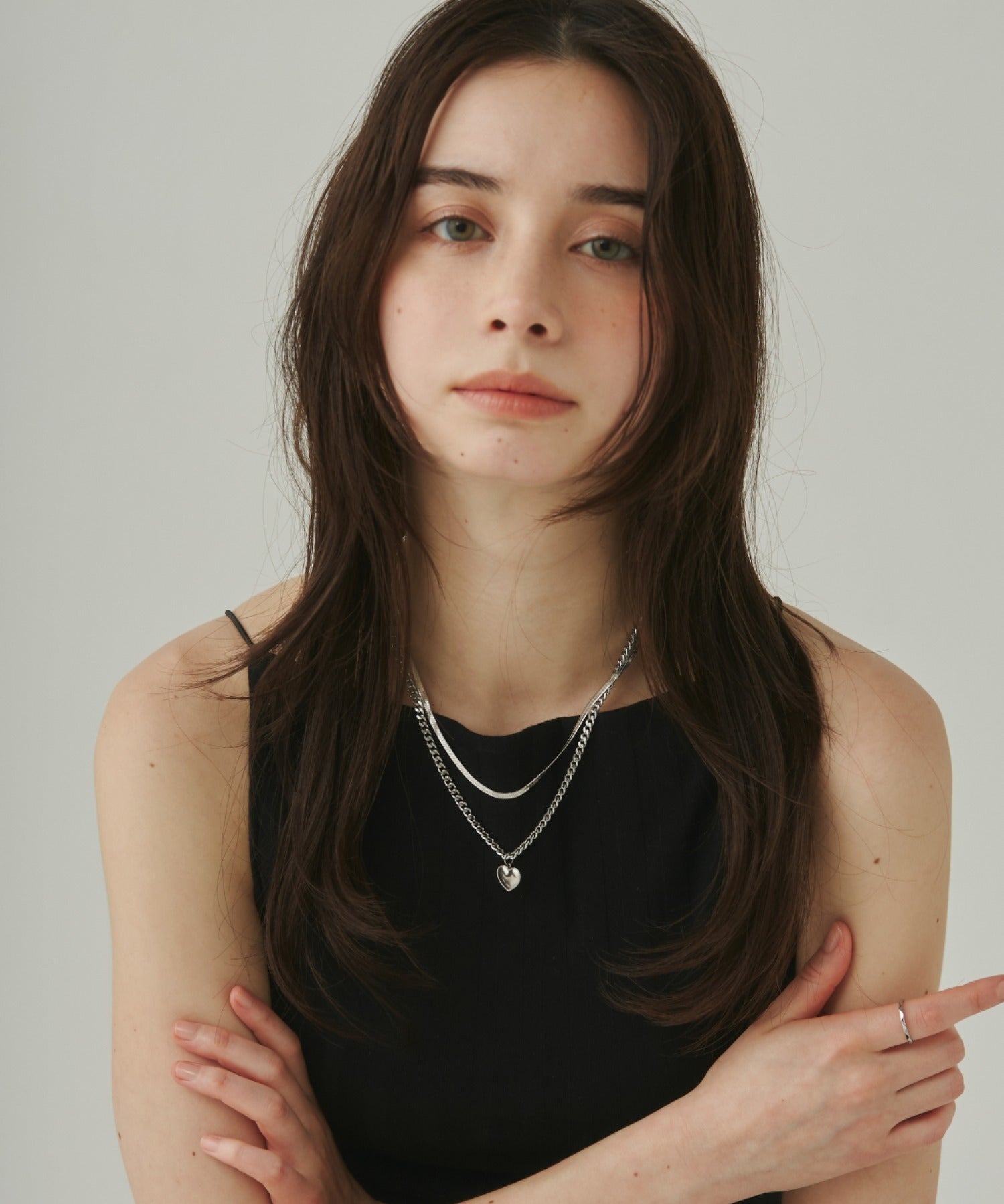 ciite' シーテ ネックレス 【 金属アレルギー対応 】 ハートネックレス & スネークチェーンネックレス 2セット サージカルステンレス