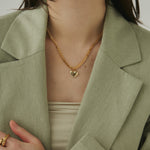 ciite' シーテ ネックレス 【 金属アレルギー対応 】 ハートネックレス & スネークチェーンネックレス 2セット サージカルステンレス