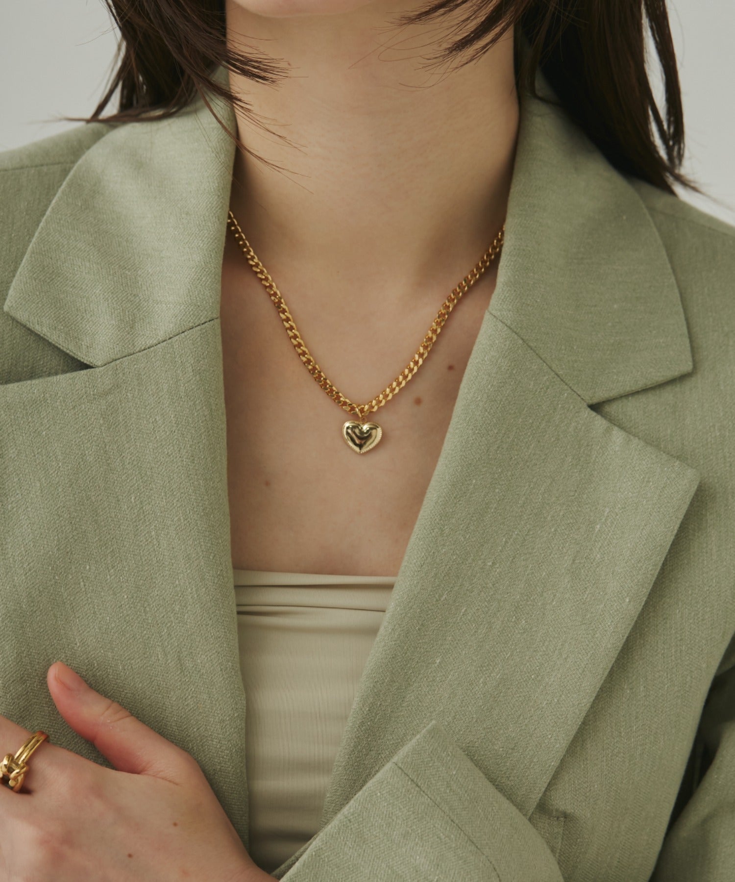 ciite' シーテ ネックレス 【 金属アレルギー対応 】 ハートネックレス & スネークチェーンネックレス 2セット サージカルステンレス