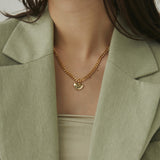 ciite' シーテ ネックレス 【 金属アレルギー対応 】 ハートネックレス & スネークチェーンネックレス 2セット サージカルステンレス